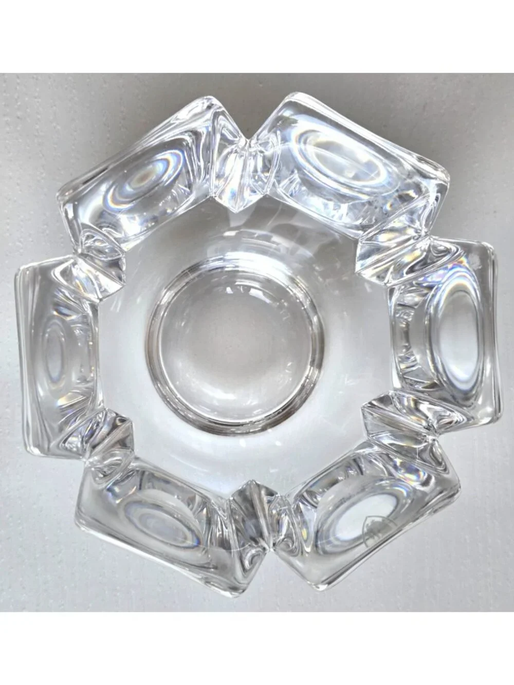 Signed Orrefors Crystal Corona Bowl by 4.5 inches Diameter x 3 inches High